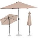 Garden patio umbrella round tilt with crank 270 cm diameter cream.