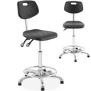 Workshop chair with backrest footrest CHROM up to 120 kg 515-780 mm black