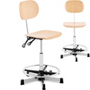 Workshop chair with CHROM plywood footrest up to 120 kg 550-800 mm