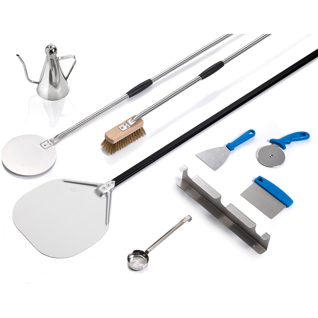 Accessory set of pizza tools 2 shovel brush knife scraper ladle 8 el.