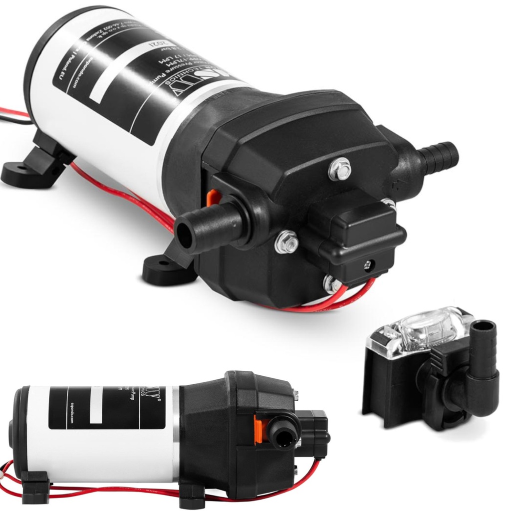 Ūdens spiediena sūknis laivu kemperim 17 l/min 12 V 6 A