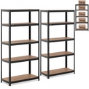 Metalinis sandėliavimo stelažas 5 lentynos 875 kg 90 x 40 x 180 cm pilkai mėlynas 2 vnt.