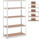 Metāla glabāšanas plaukts 5 plaukti 750 kg 120 x 50 x 197 cm pelēks