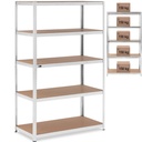 Metalinis sandėliavimo stelažas 5 lentynos 750 kg 120 x 60 x 197 cm pilkos spalvos