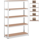 Metāla glabāšanas plaukts 5 plaukti 750 kg 120 x 40 x 180 cm pelēks