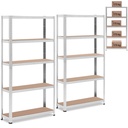 Metalinis sandėliavimo stelažas 5 lentynos 875 kg 90 x 30 x 180 cm pilkos spalvos 2 vnt.
