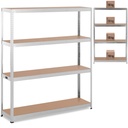 Metalinis sandėliavimo stelažas 4 lentynos 600 kg 160 x 40 x 180 cm pilkos spalvos