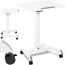 Klēpjdatora statīvs ar regulējamu slīpumu uz riteņiem 60 x 52 cm 760 - 1130 mm