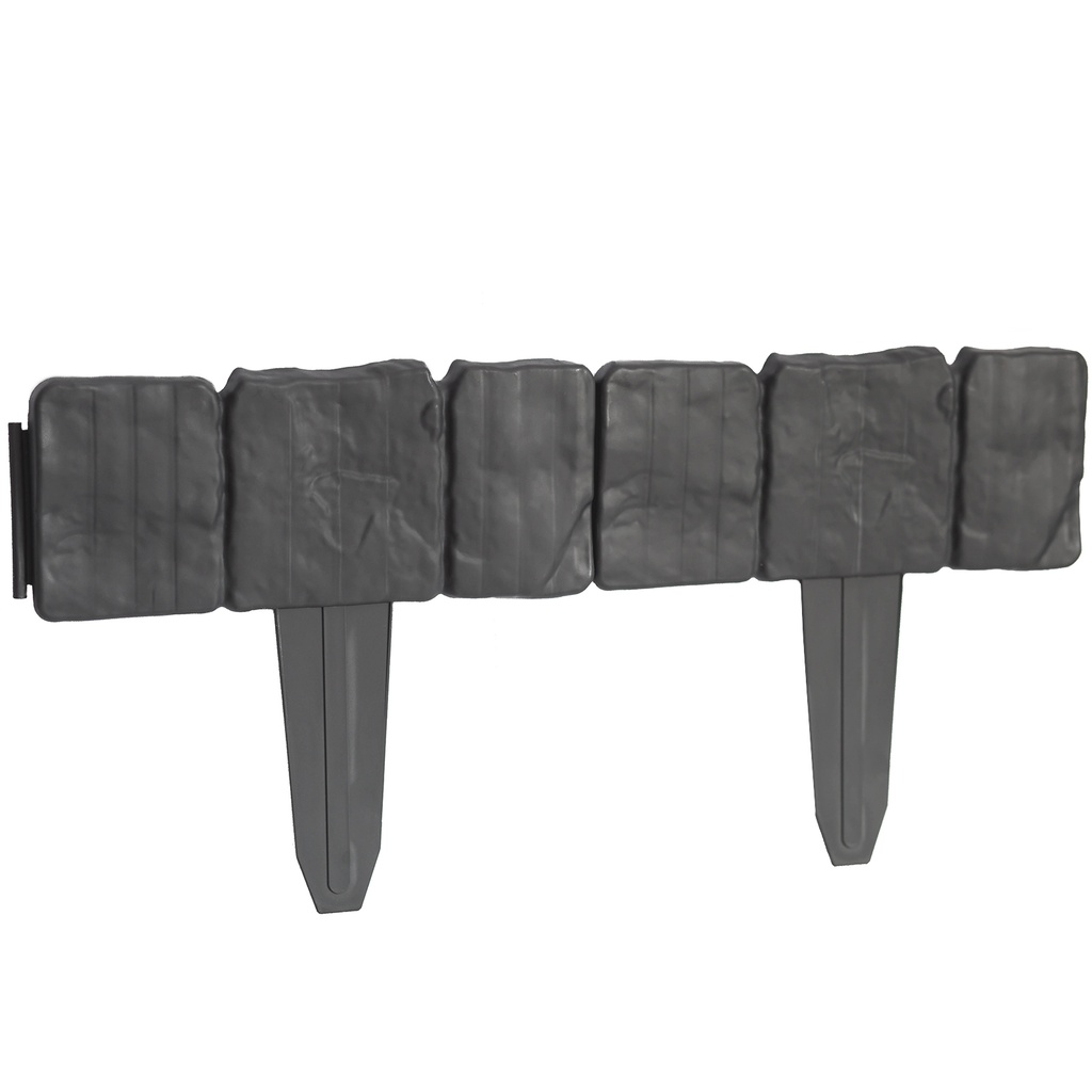 Akmens imitacijos vejos apvadai palisade STONE 2,5 m - pilka