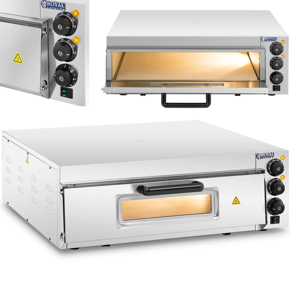 Vienguba picų kepimo krosnelė su stiklu 1 pica 60 cm 230 V 3000 W
