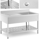 Sink catering pool with single bowl shelf and right rim 140 x 70 x 94.5 cm