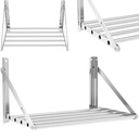 Stainless steel folding wall shelf up to 40 kg 60 x 45 cm