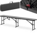 Juodos spalvos sulankstomas sodo maitinimo suolas iki 300 kg 183 x 30 x 43 cm
