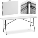 Baltas sulankstomas sodo maitinimo stalas iki 150 kg 180 x 75 x 74 cm
