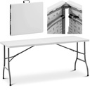 White folding garden catering table up to 150 kg 152 x 70 x 74 cm