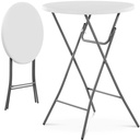 Round catering bar table folding white table up to 100 kg diameter 80 cm x 110 cm.
