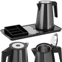 Hotel welcome kit electric kettle with tray 1.2 l 1800 W black