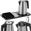 Hotel welcome kit electric kettle with tray 1.2 l 1800 W silver