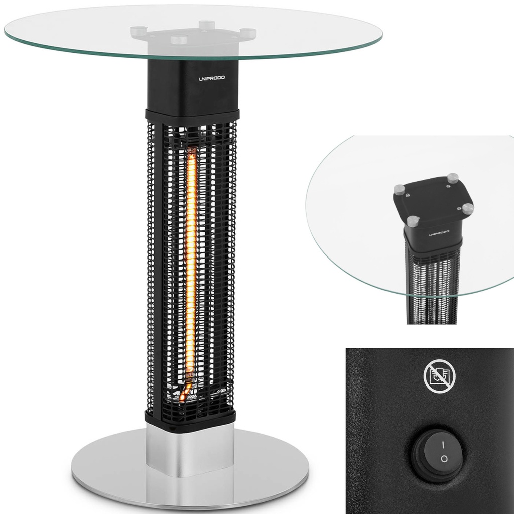 Terasos stalas su infraraudonųjų spindulių šildytuvo lempa 230 V 1500 W