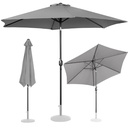 Garden umbrella round large tilt with crank 300 cm diameter dark gray.
