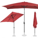 Rectangular patio umbrella with crank 200 x 300 cm maroon