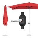 Rectangular patio umbrella with crank handle 200 x 300 cm red