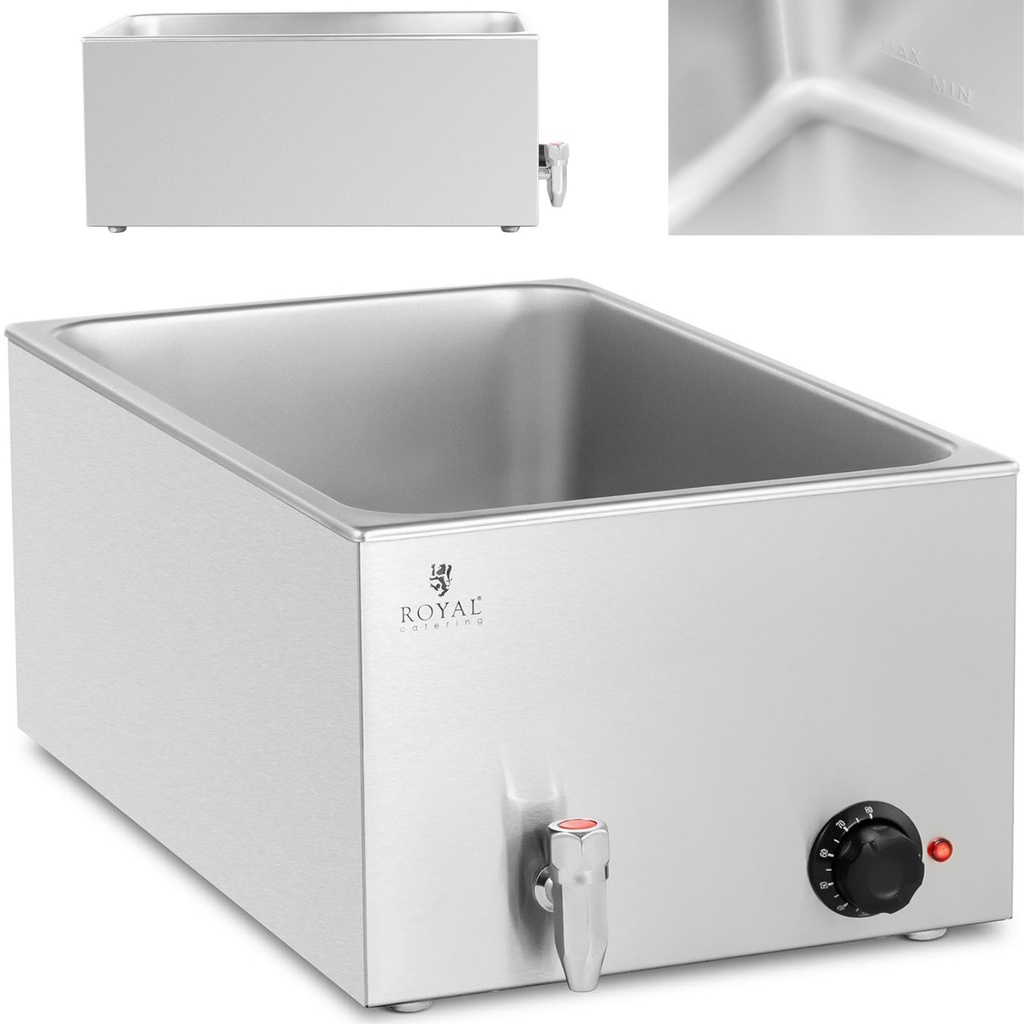 Electric bemar heater with tap for GN 1/1 containers 600 W