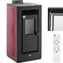 Free standing pellet stove with remote control 50-225 m3 9000 W.
