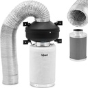 Ventiliacijos komplektas ventiliatorius anglies filtras ventiliacijos vamzdis Ø 130 mm 10 m