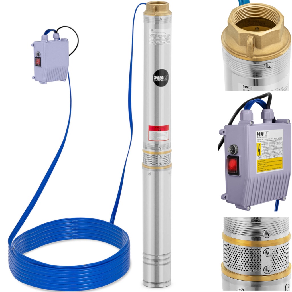 Iegremdējamais akas sūknis STAL 1500 W 10800 l/h līdz 54 m