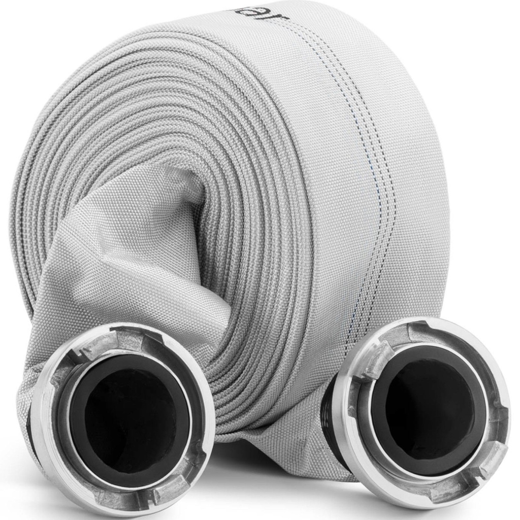 Ugunsdzēsēja plakano putu ūdens šļūtene ar 3'' storz savienotāju 76 mm 8-24 bar 30 m