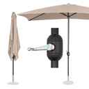 Rectangular garden umbrella with crank 200 x 300 cm cream