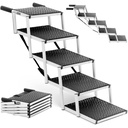 Dog stairs for the car folding aluminum height 71 cm up to 68 kg - 5 steps.