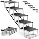 Dog stairs for car folding aluminum height 81 cm up to 68 kg - 5 steps.