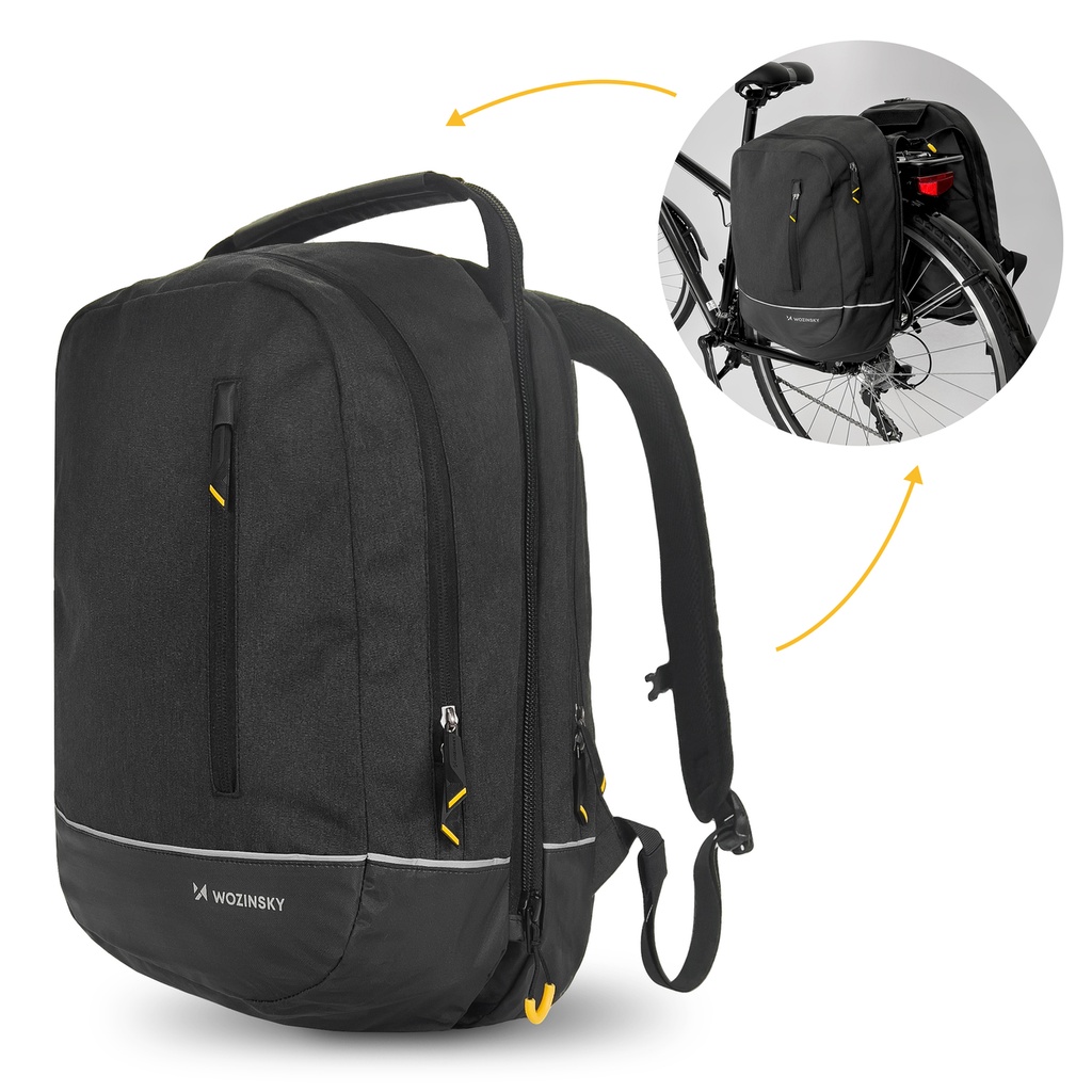 Bike bag double backpack 2in1 30l black