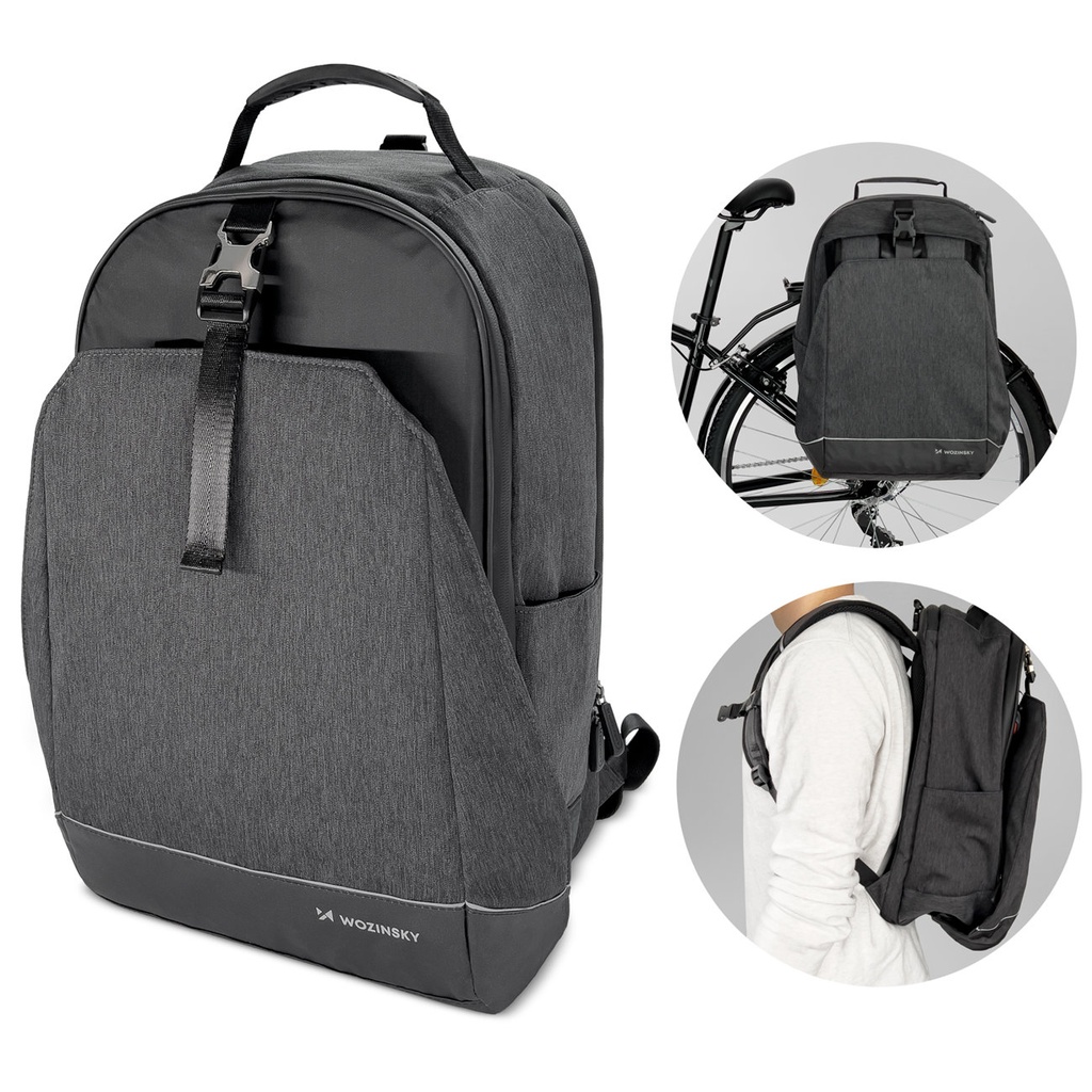 Bike rack backpack bike bag with rack 2in1 30l black
