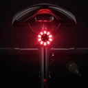 LED aizmugurējā velosipēda gaisma ar mikro USB sarkana gaisma 5 režīmi melns