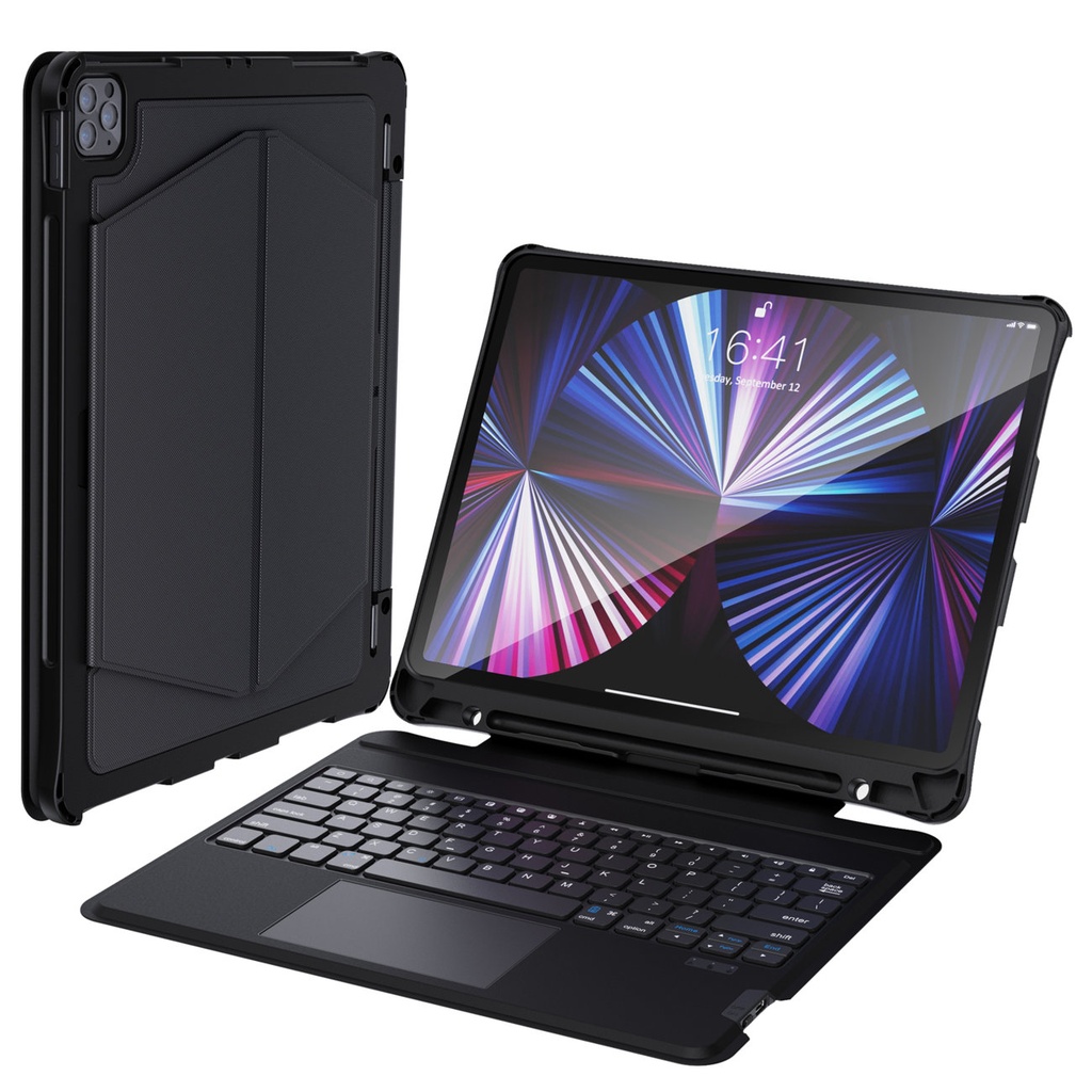 Tastatūras futrālis iPad Pro 12,9" + Bluetooth bezvadu tastatūra melns