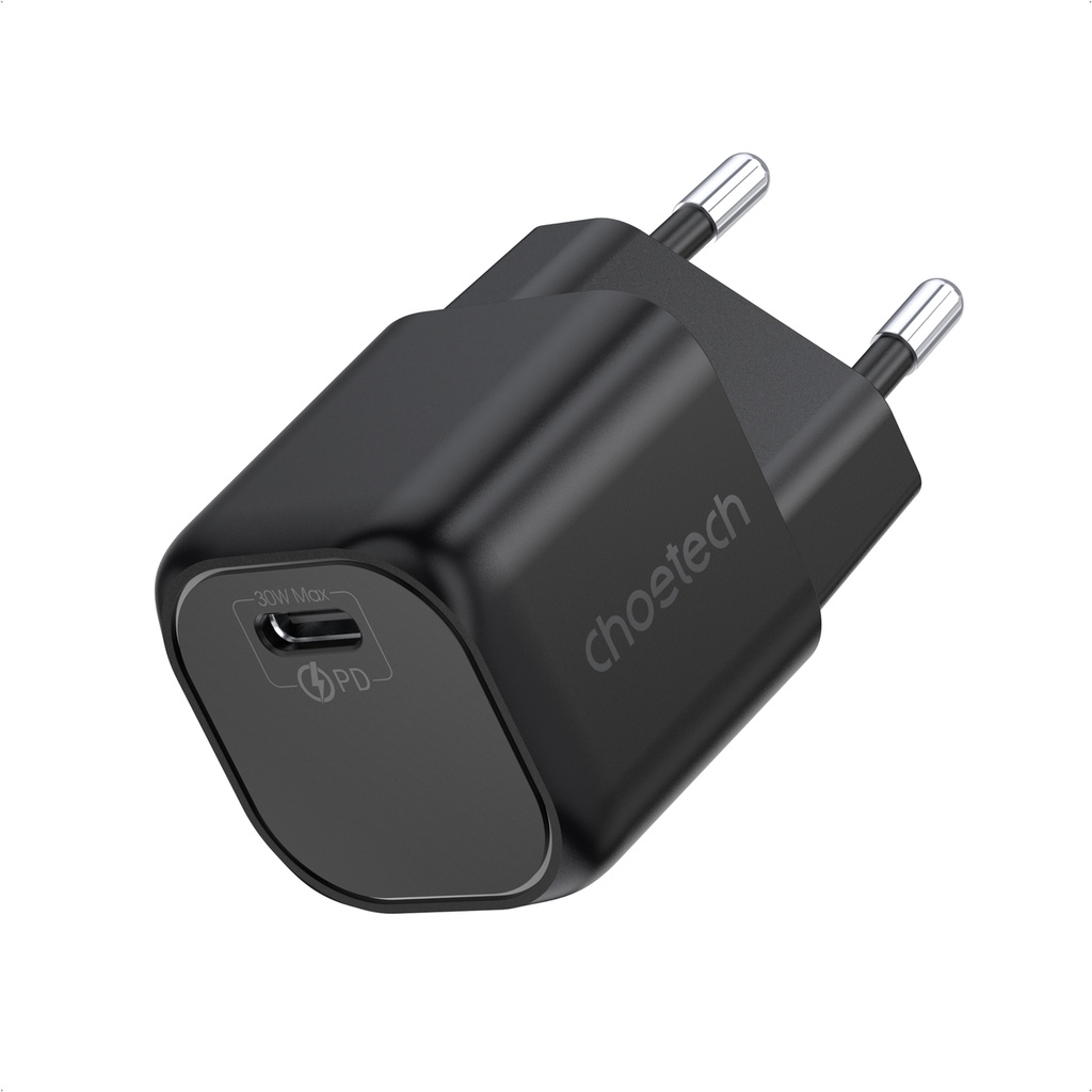 GaN USB C tipa PD 30W tīkla lādētājs melns