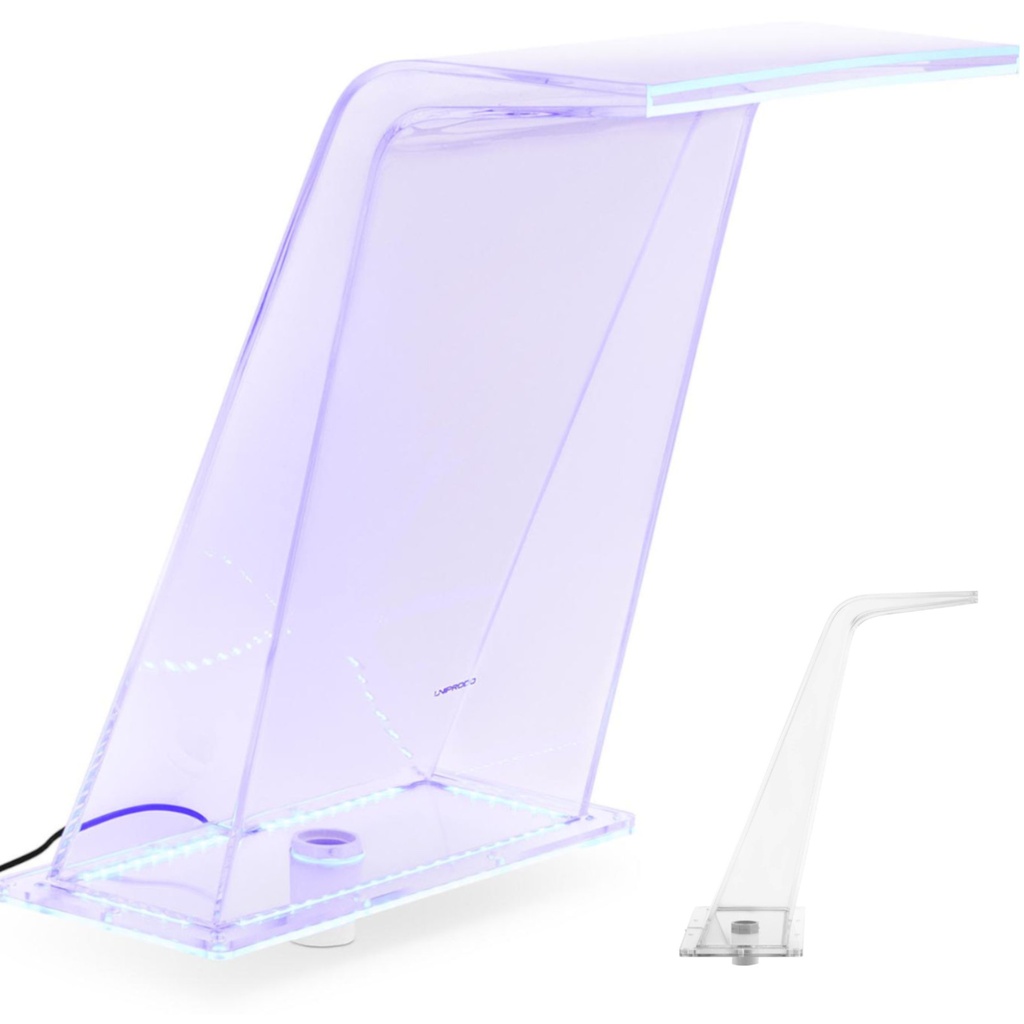 Krioklio snapelis su LED apšvietimu 45 cm vandens išleidimo anga 395 mm
