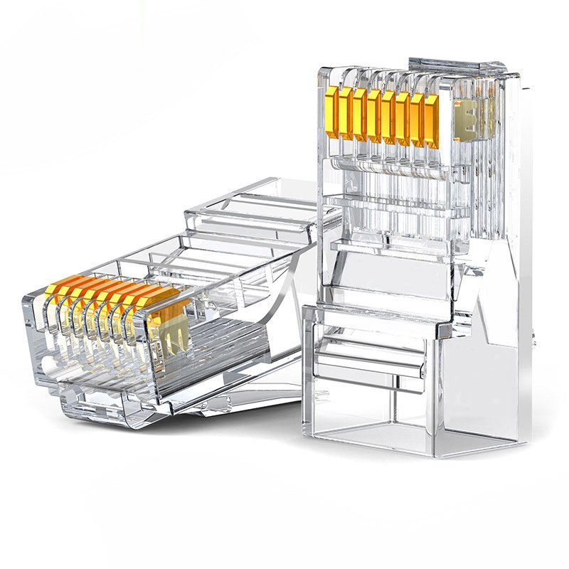 RJ45 8P8C Cat 6 galinis kištukas skaidrus KIT 100 vnt.