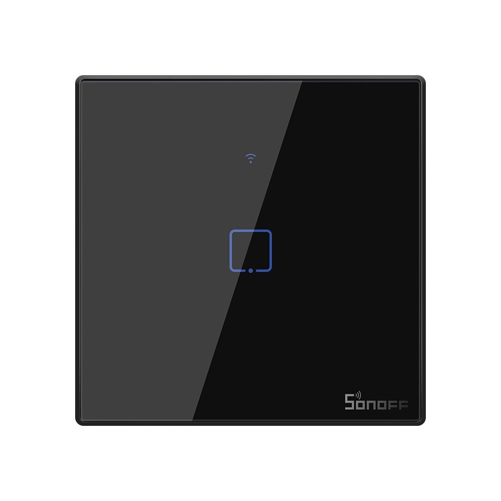 Touch light switch WiFi 433 MHz RF button black T3EU1C-TX