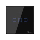 Three-channel touch light switch WiFi 433 MHz RF button black T3EU3C-TX