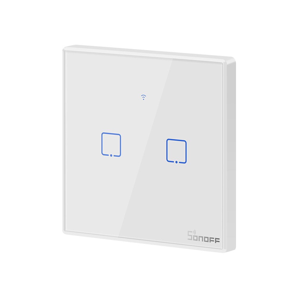 Two-channel touch light switch WiFi button white T2EU2C-TX