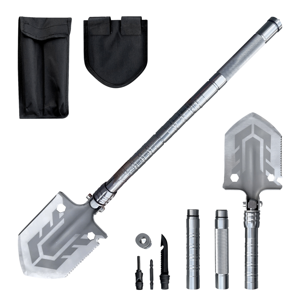 Multifunctional shovel folding survival knife screwdriver glass breaker 10in1