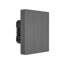 Vieds 3 kanālu WiFi sienas sienu slēdzis melns M5-3C-80