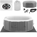 Garden Jacuzzi inflatable 130 massage jets 6 person 910 l grey-white
