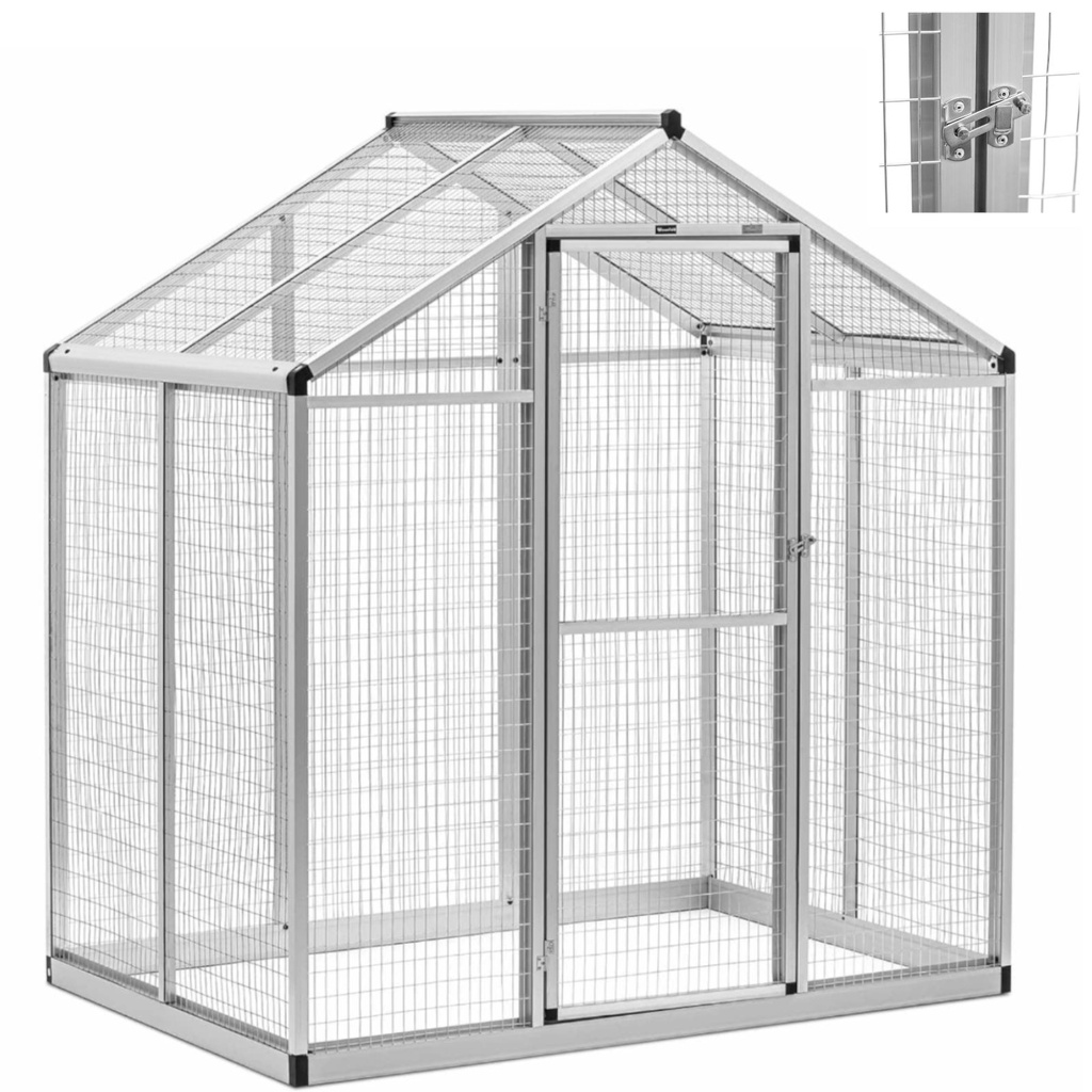 Aviary cage outdoor enclosure for mammalian birds 122 x 178 x 195 cm