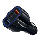 Car charger 2xUSB and USB C black