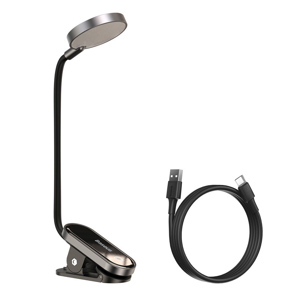 Mini LED ekrano skaitymo lempa su spaustuku pilka